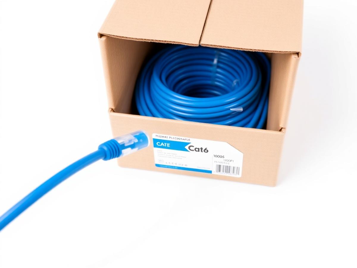 Cat6 Plenum Bulk Cable 1000ft — Blue
